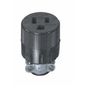 Leviton 617 15 Amp, 125 Volt, NEMA 5-15R, 2P, 3W, Connector, Straight Blade, Residential Grade, Grounding, Black