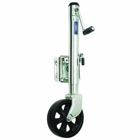 Fulton XP15 0101 Steel Swing-Away Bolt-On Jack with 10" Travel and 8" Poly Wheel - 1500 lb. Weight Capacity