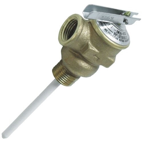 Camco 10423 1/2" Temperature and Pressure Relief Valve with 4" Epoxy-Coated Probe