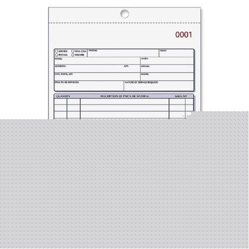 REDIFORM Repair Order Book, Carbonless, 5.5 x 7.875", 50 Triplicates (4L455)
