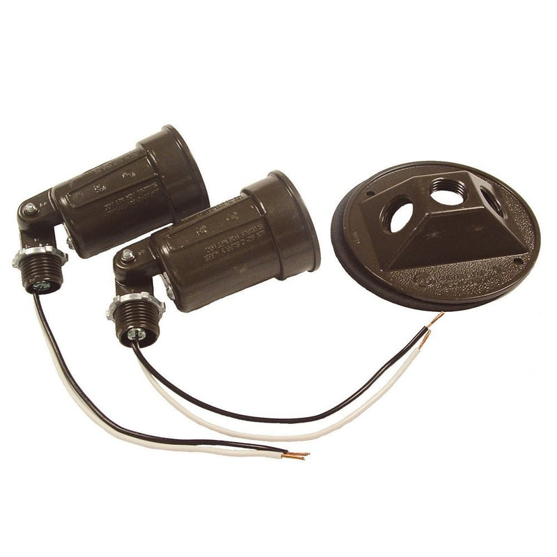 Hubbell-Bell 5625-2 4-Inch Round Cover and 2 Lampholders, Bronze