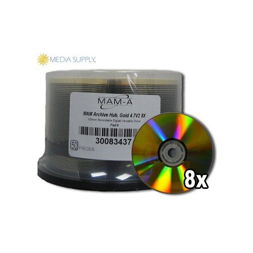 MAM-A Mitsui Gold Archive 8x DVD-R with no logo in bulk - 50 Count