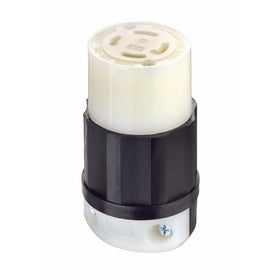 Leviton 2713 30 Amp, 125/250 Volt, NEMA L14-30R, 3P, 4W, Locking Connector, Industrial Grade, Grounding - Black-White