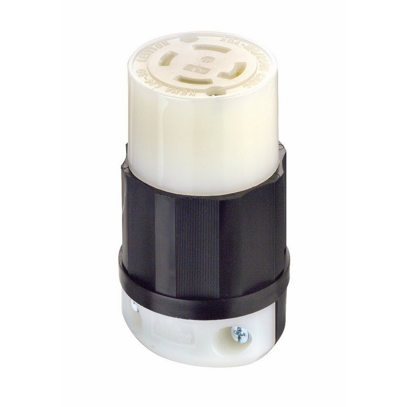Leviton 2713 30 Amp, 125/250 Volt, NEMA L14-30R, 3P, 4W, Locking Connector, Industrial Grade, Grounding - Black-White