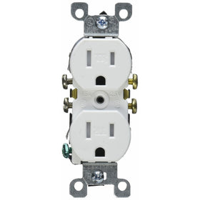 Leviton 212-05320-wcp Duplex Grounding Receptacle 15amp - White (Pack of 10)