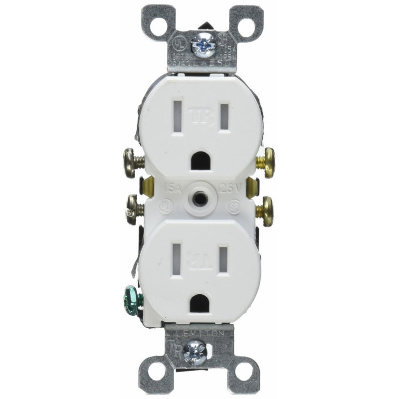Leviton 212-05320-wcp Duplex Grounding Receptacle 15amp - White (Pack of 10)