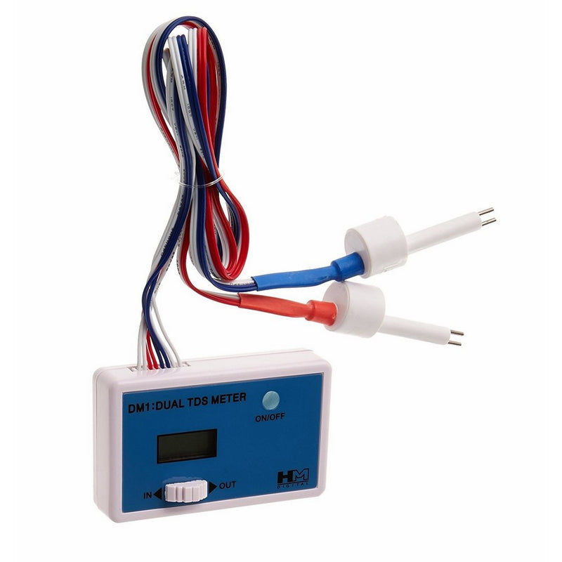 HM Digital DM-1 In-Line Dual TDS Monitor, 0-9990 ppm Range, /- 2% Readout Accuracy