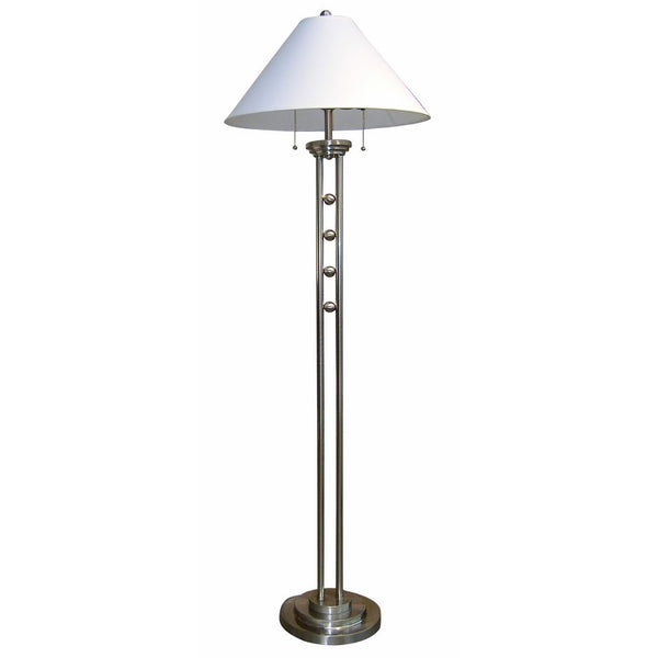 ORE International 6231FSN Metal Floor Lamp, Silvertone