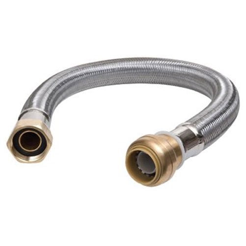 SharkBite U3088FLEX24LFA Flexible Water Heater Connector 3/4 inch x 3/4 inch x 24 inch, Push-to-Connect Braided Stainless Steel Water Heater Hose