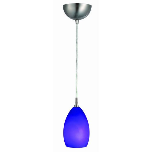 Design House 516831 Preston 1 Light Art Glass Pendant, Blue