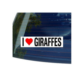 I Love Heart GIRAFFES - Window Bumper Sticker