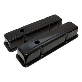 1958-86 CHEVY SMALL BLOCK 283-305-327-350-400 TALL STEEL VALVE COVERS - BLACK