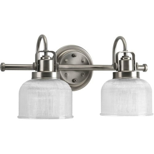 Progress Lighting P2991-81 Archie Collection 2-Light Vanity Fixture, Antique Nickel