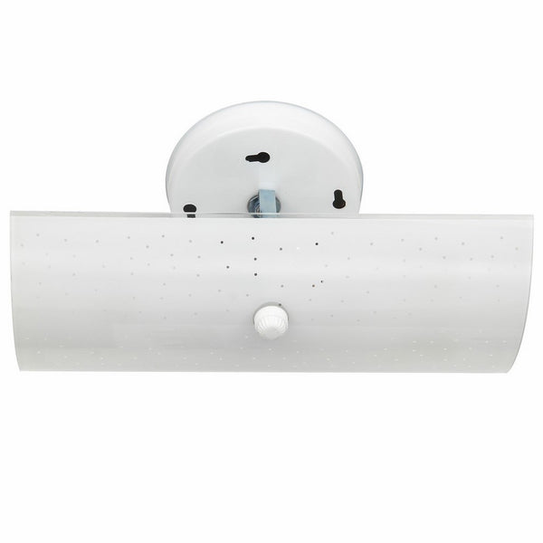 Sunlite B12 12-Inch 2-Bulb Rectangle Bathroom Wall Fixture, White Finish with White Glass