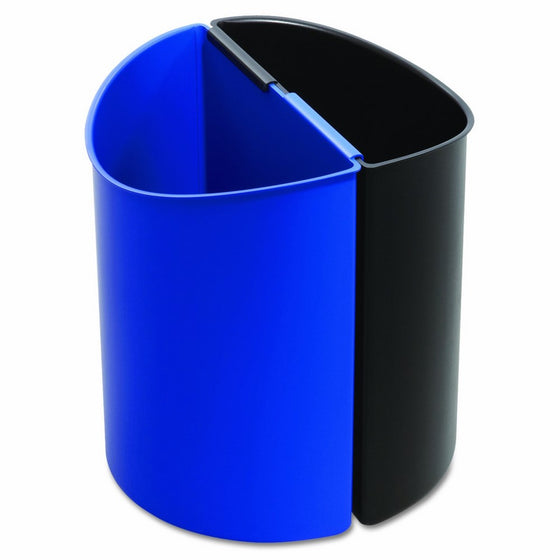 Safco Products 9928BB Desk-Side Waste Recycling Trash Can, 7-Gallon, Black/Blue