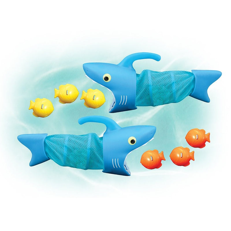 Melissa & Doug Sunny Patch Spark Shark Fish Hunt Pool Game With 2 Nets and 6 Fish to Catch