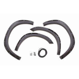 Lund RX204S Elite Series Black Rivet Style Standard Front and Rear Fender Flare - 4 Piece