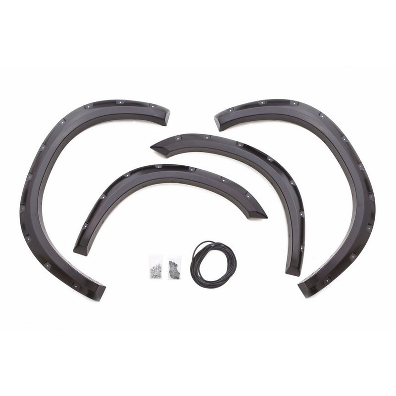 Lund RX204S Elite Series Black Rivet Style Standard Front and Rear Fender Flare - 4 Piece