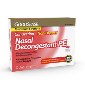 GoodSense Nasal Decongestant Phenylephrine HCl 10 mg tablets, 72-count