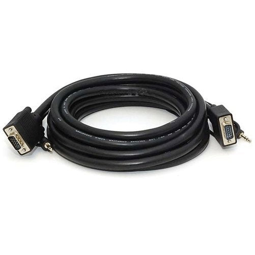 Cable N Wireless SVGA VGA Cable with 3.5mm Audio for Laptop OC to TV Monitor (US Seller) (50 Feet)