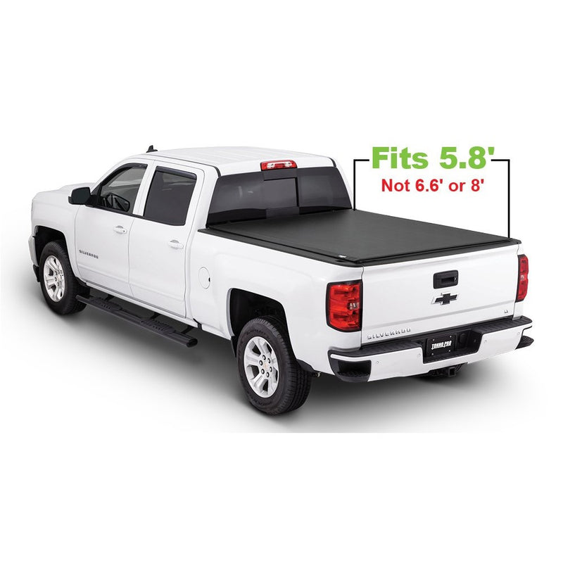 Tonno Pro LR-1050 Lo-Roll Black Roll-Up Truck Bed Tonneau Cover 2014-2018 Chevrolet Silverado/GMC Sierra 1500, 2015-2018 Silverado 2500, 3500/GMC Sierra 2500 HD, 3500 | Fits 5.8' Bed