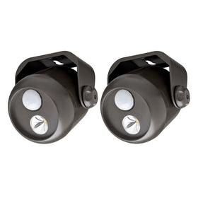 Mr. Beams MB312 Wireless LED Mini Spotlight with Motion Sensor and Photocell, 80-Lumens, Brown, 2-Pack