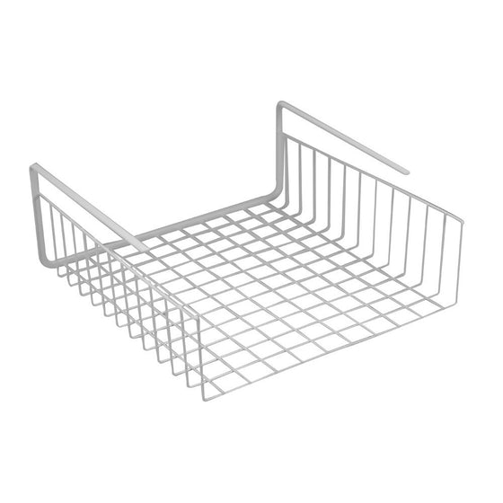 Southern Homewares Under Shelf Basket Wire Wrap Rack Storage Organizer for Kitchen Pantry, 12-1/2 by 12-1/2 by 5-Inch, White