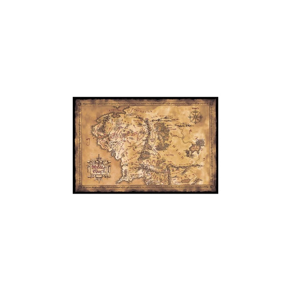 POSTER STOP ONLINE The Hobbit/The Lord Of The Rings - Movie Poster/Print (Map Of Middle Earth - Limited Dark/Sepia Edition) (Size: 36" x 24") (Unframed)