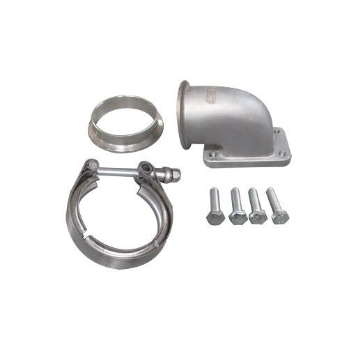 2.5" Vband T3 Turbo Stainless 90 Degree Elbow Adapter Flange 304 SS Cast Clamp