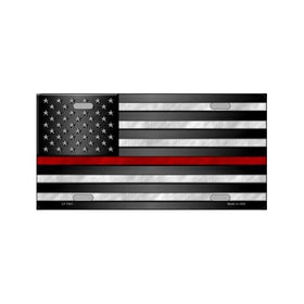 Smart Blonde LP-7901 American Flag With Red Fire Novelty Metal License Plate