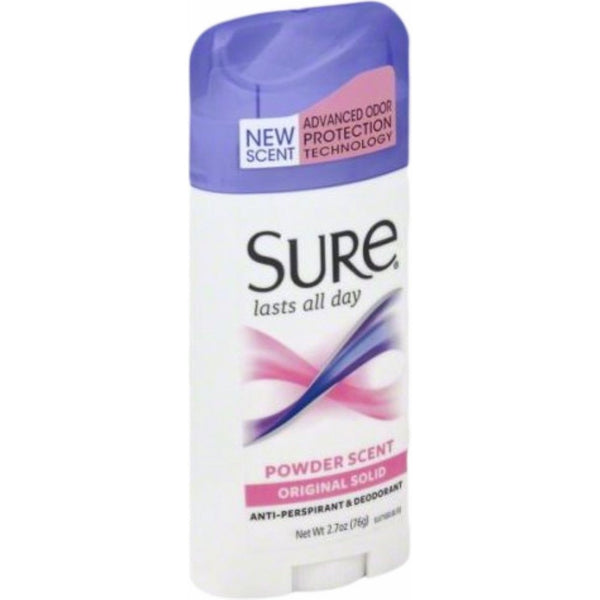 Sure Sld Orig Pwdr Size 2.7z Sure Powder Fresh Original Solid Anti-Perspirant Deodorant