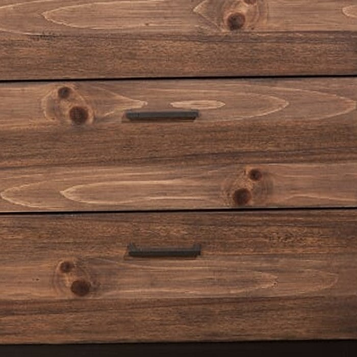 Transitional Style Wooden Chest with 3 Drawers, Small, Brown