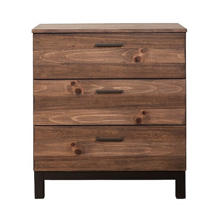 Transitional Style Wooden Chest with 3 Drawers, Small, Brown