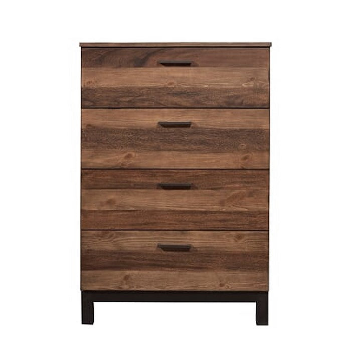 Transitional Style Wooden Chest with 4 Drawers, Large, Brown