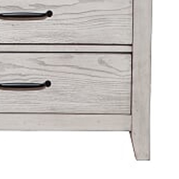 Transitional Style Three Drawer Nightstand with Pull Out Tray, Gray