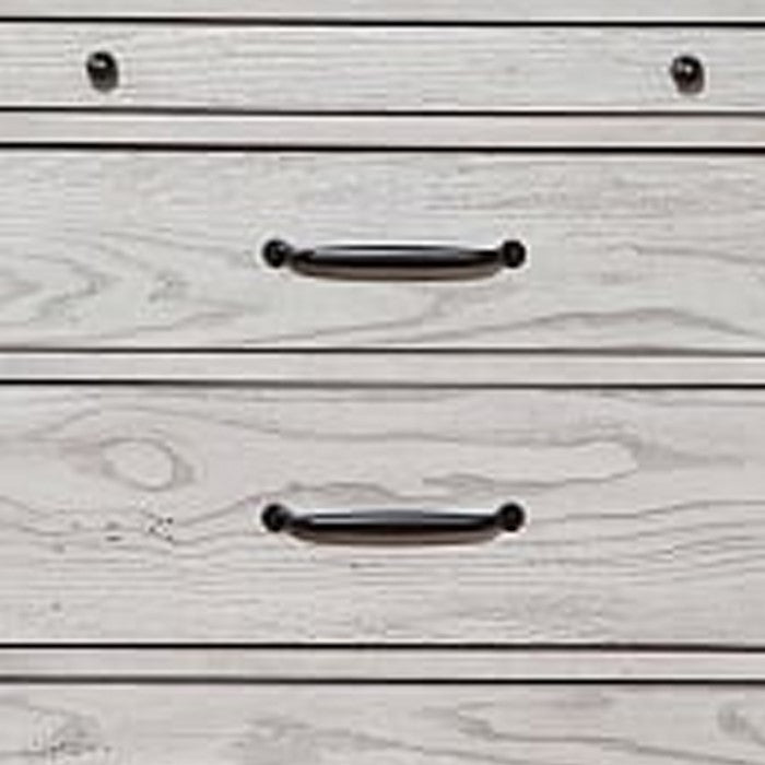 Transitional Style Three Drawer Nightstand with Pull Out Tray, Gray