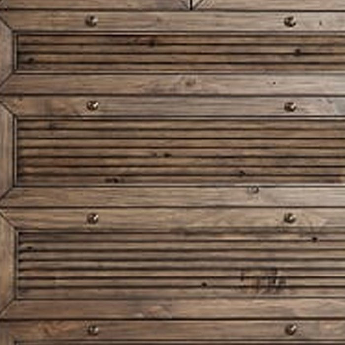 Six Drawer Transitional Chest with Louvered Front, Brown