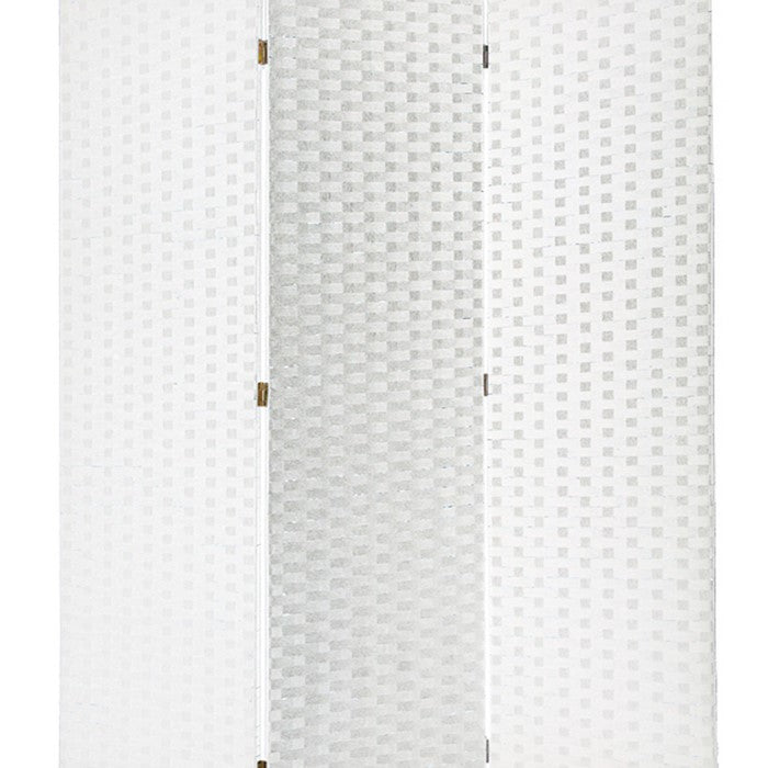 Wooden Foldable 3 Panel Room Divider with Streamline Design, White