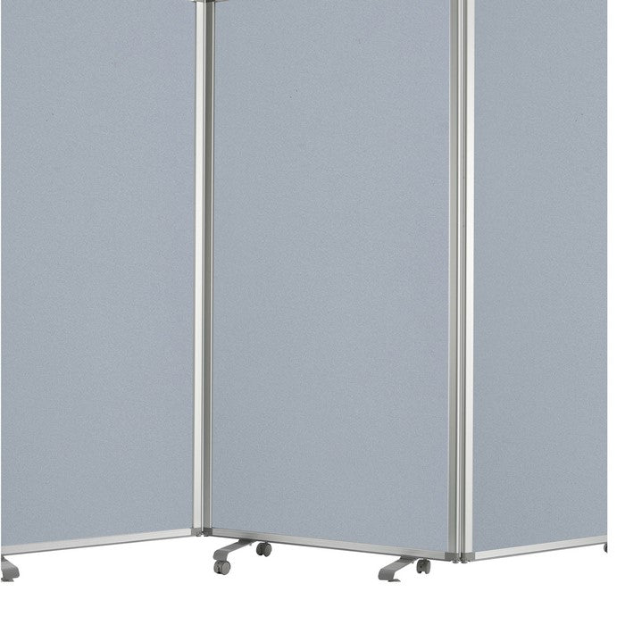 Accordion Style Fabric Upholstered 3 Panel Room Divider, Gray
