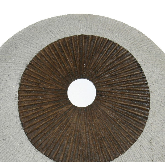Round and Ribbed Double Layer Sandstone Wall Art, Small, Brown and Gray