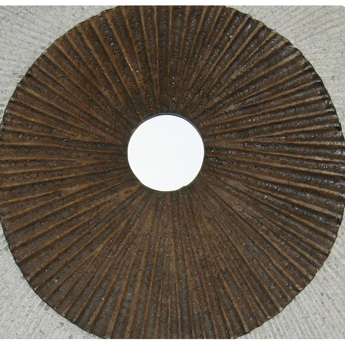 Round and Ribbed Double Layer Sandstone Wall Art, Small, Brown and Gray