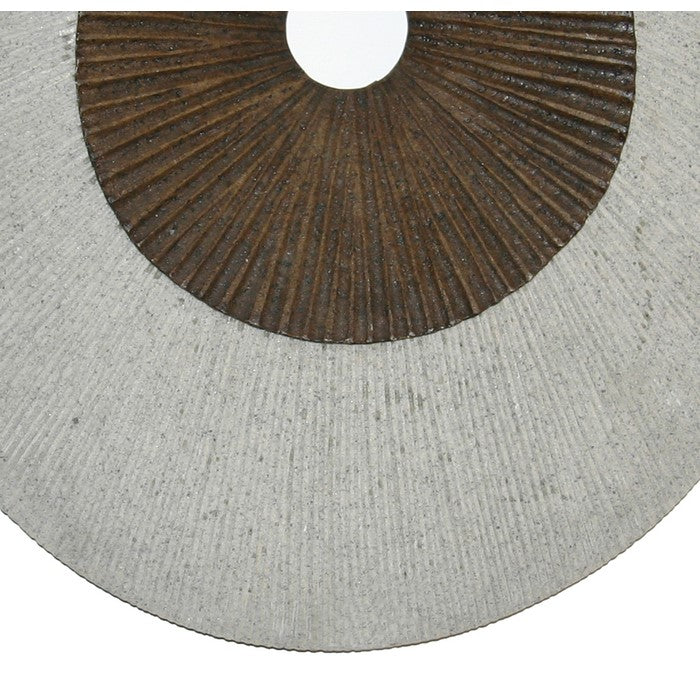 Round and Ribbed Double Layer Sandstone Wall Art, Small, Brown and Gray