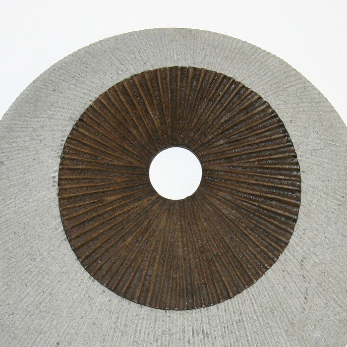 Round and Ribbed Double Layer Sandstone Wall Art, Medium, Brown and Gray