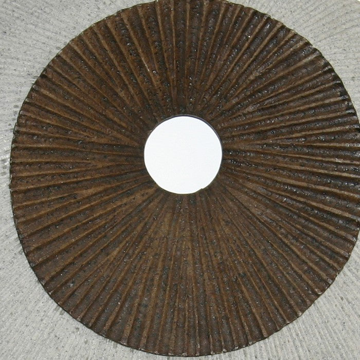 Round and Ribbed Double Layer Sandstone Wall Art, Medium, Brown and Gray