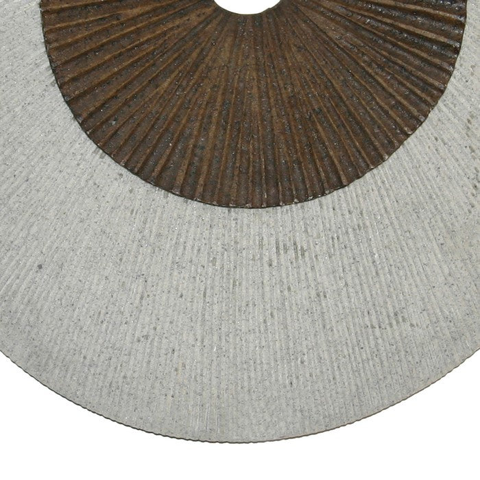 Round and Ribbed Double Layer Sandstone Wall Art, Large, Brown and Gray