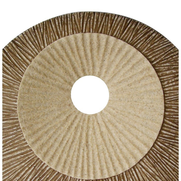 Round and Ribbed Double Layer Sandstone Wall Art, Small, Brown and Beige