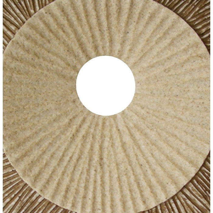 Round and Ribbed Double Layer Sandstone Wall Art, Small, Brown and Beige