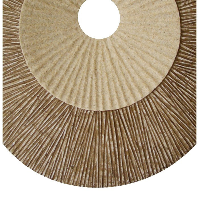 Round and Ribbed Double Layer Sandstone Wall Art, Small, Brown and Beige