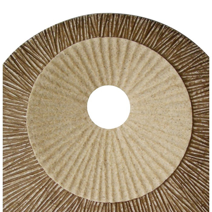 Round and Ribbed Double Layer Sandstone Wall Art, Medium, Brown and Beige