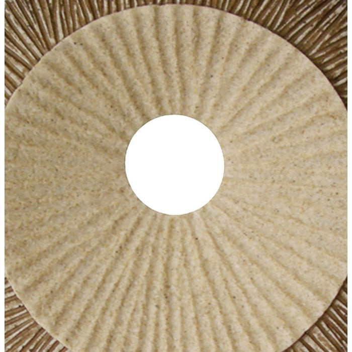 Round and Ribbed Double Layer Sandstone Wall Art, Medium, Brown and Beige
